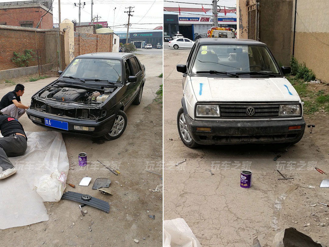 90后少年钟爱情怀老车翻新改装方头捷达mk2